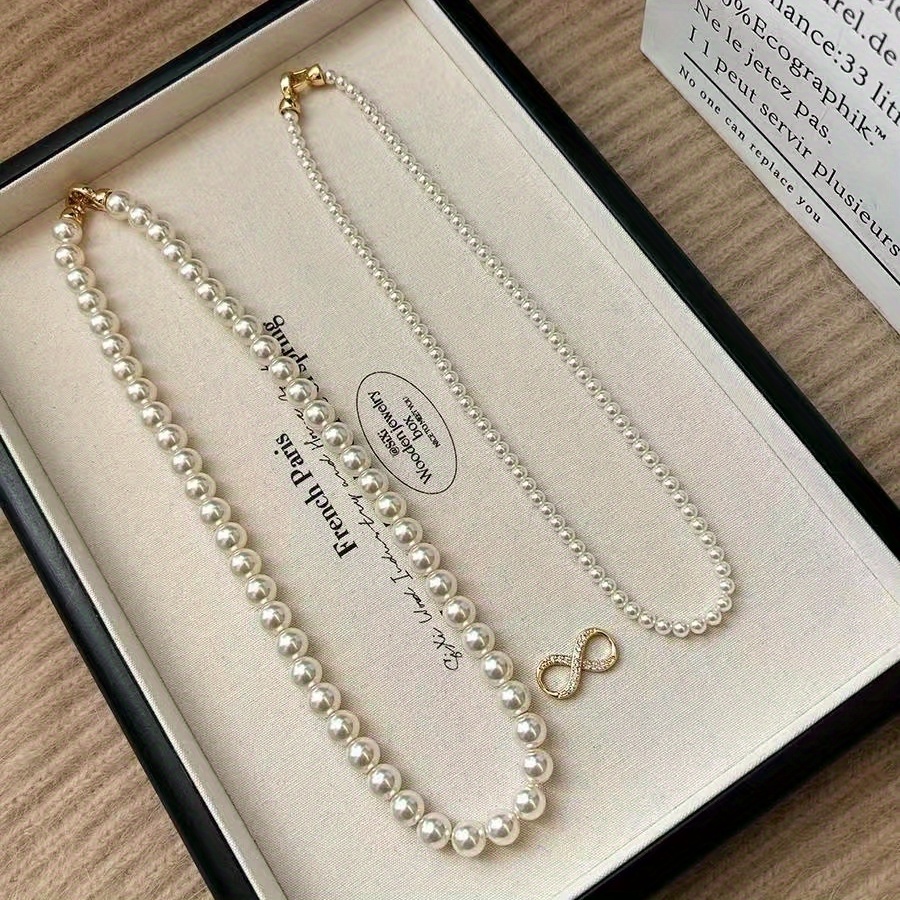 Vintage Shell Necklace with December Birthstone - Double Layer Design
